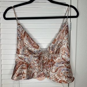 NWT Verge Girl Paisley Tie Front Tank